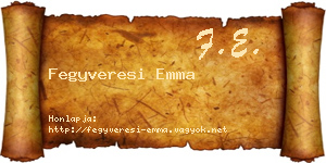 Fegyveresi Emma névjegykártya